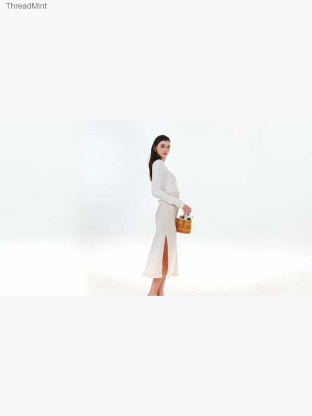 Satin Maxi Skirt High Waisted Split A Line Dressy Elegant Long Skirt - Picture 6 of 6